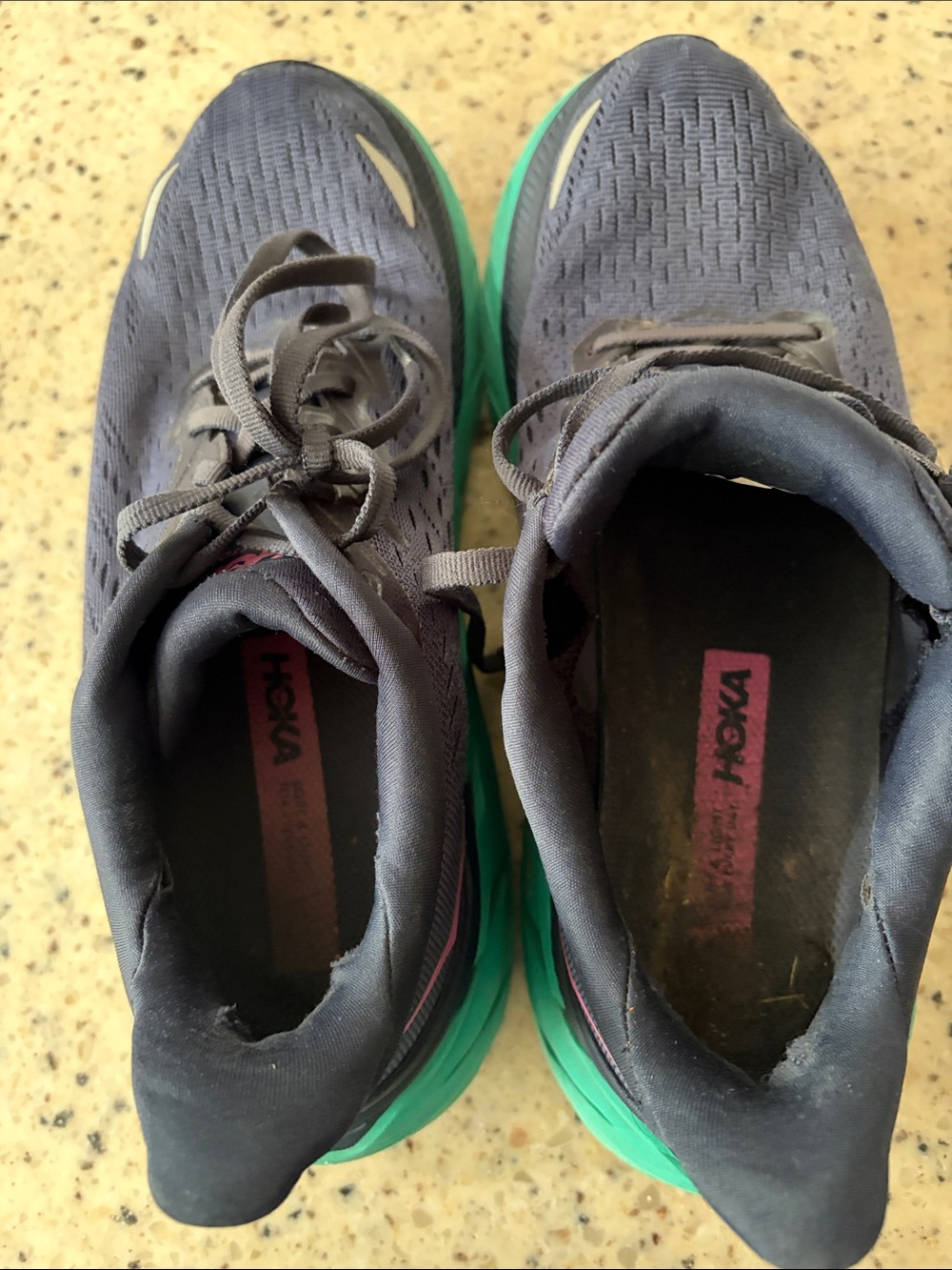 Hoka One One Women's Black Teal Pink Running Shoes